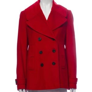 Beautiful red, authentic Burberry peacoat